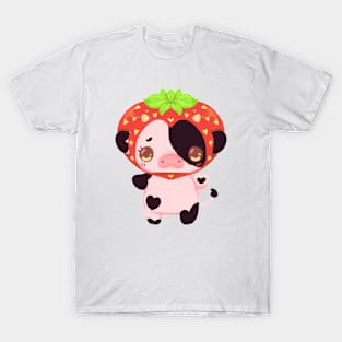 little cow with strawberry hat T-Shirt